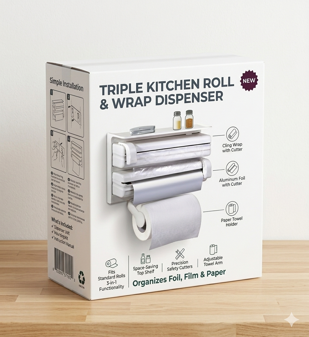 3-in-1 Kitchen Wrap Dispenser